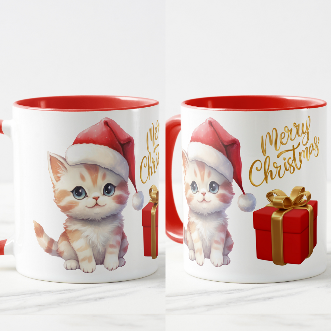 Christmas cat mug 